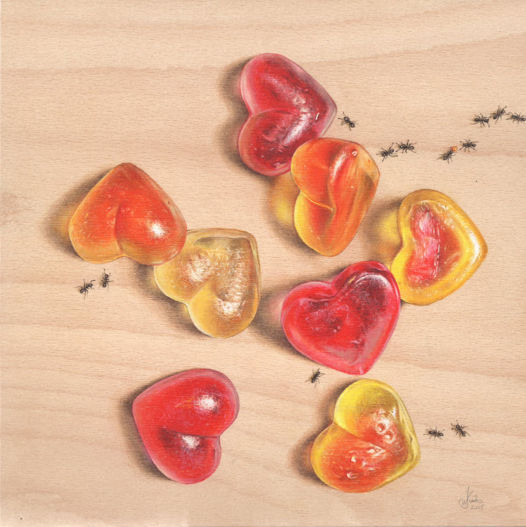 Herzen aus Zucker